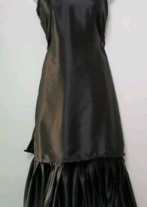 Satin Black Sharara Suit