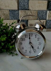 Vintage-Style Silver Alarm Clock