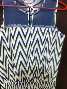 Chevron Print Sleeveless Dress, Size -S
