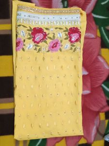 Yellow Suit Salwar With Beautiful Duppata.