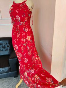 Red Floral Maxi Dress