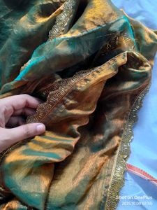 jimmy choo saree &amp; Embroidered Brown Blouse