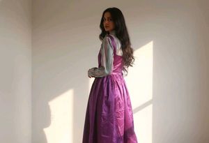 Elegant Purple Maxi Dress with Lining