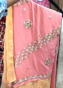 Pink Embroidered Saree with Blouse