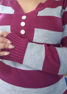 Striped V-Neck Tunic Top
