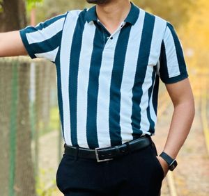 Striped Polo T Shirt