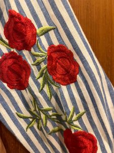 striped shirt with roses