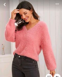 💥Price Drop💥V Neck Fur Oversized Sweater