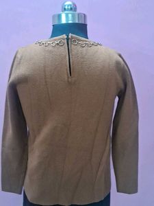 Elegant Brown Knit Top