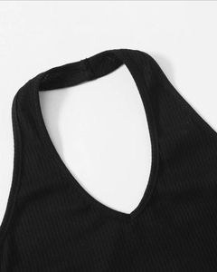 Black Halter Crop Top
