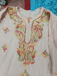 Light Pink Chickeankari Kurti