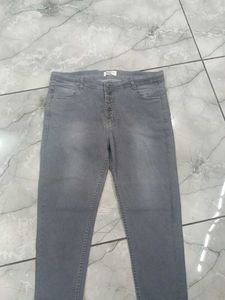 High Waist Gray Skinny Jeans