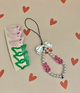 Cute Hair Clips & Phone Charm Set