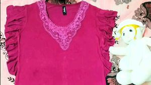 Casual Solid Women Pink Top