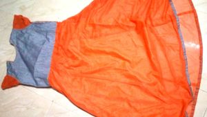 Orange Embellished Anarkali Dress
