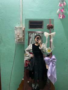 Korean Black Velvet Dress