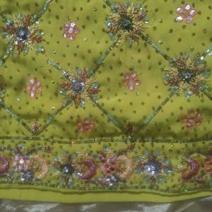 Green Embroidered Kurta Set
