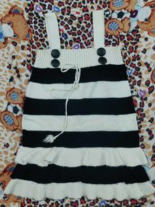 Cute Striped Knit Dress With Jacket