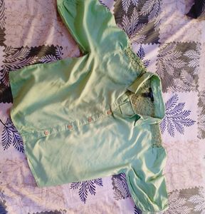 Olive Green Lace Shirt