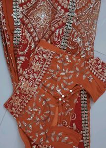 heavy work  lehanga with attached saree &amp; blouse