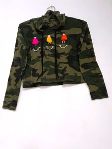 Camo Hoodie with Cute Details