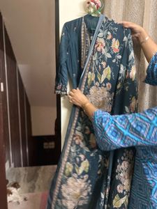 Teal Embroidered Salwar Kameez