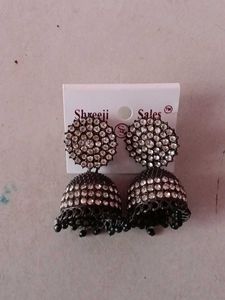 Black Jhumka Earrings