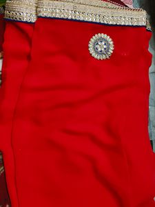 Red Beautiful Work Saree
