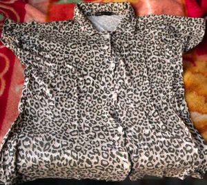 Leopard Print Button Down Shirt