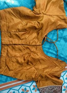 Mustard Readymade Saree Blouse