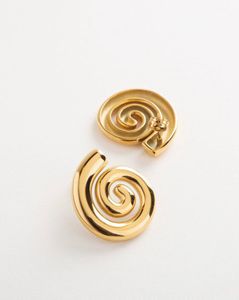 Gold Swirl Statement Earrings