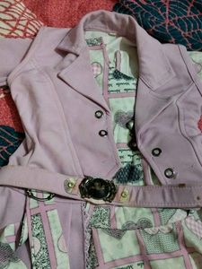 Girl&#39;s Pink Heart Dress Set