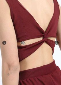 Tokyo Talkies Burgundy Crop Co-ords