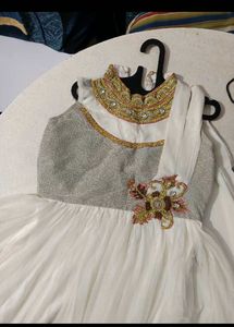 Clearnce Sale White Long Gown Party / Festive Wea