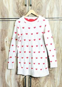 Heart Pattern Knit Sweater size-36-M