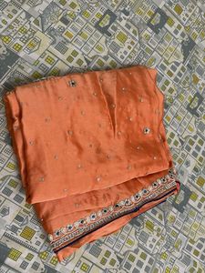 Elegant Peach Saree