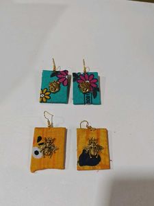 Handmade Floral Bee Earrings Pair