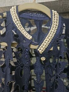 Elegant Blue  Lace Dress jacket ethnic