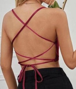 Red Cowl Neck Satin Crop Top