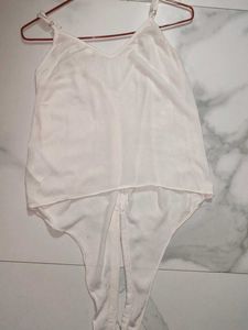 White Button-Down Bodysuit