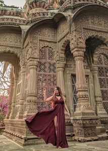 Burgundy Wrap Maxi Dress