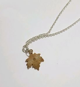Silver Chain With Leaf Charm 🍁