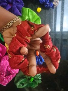 Colorful Handmade Scrunchie Set