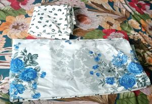 Floral Print Double Bedsheet With 2 Pillow Cover