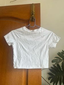 White &#39;Bombers&#39; Crop Top