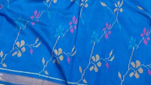 Blue Floral Design  Rajkot Patola Saree