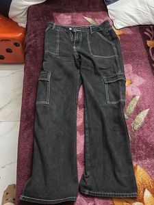 Black Cargo Jeans