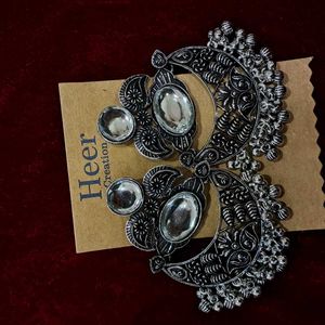 Silver Oxidized Earrings