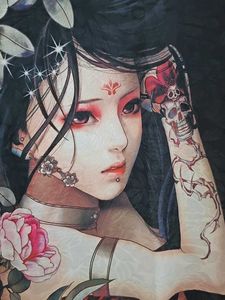 Y2K Oriental Graphic Print Mesh T-Shirt