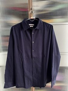 Zara Navy Blue Button-Down Shirt ( Made in Morocco